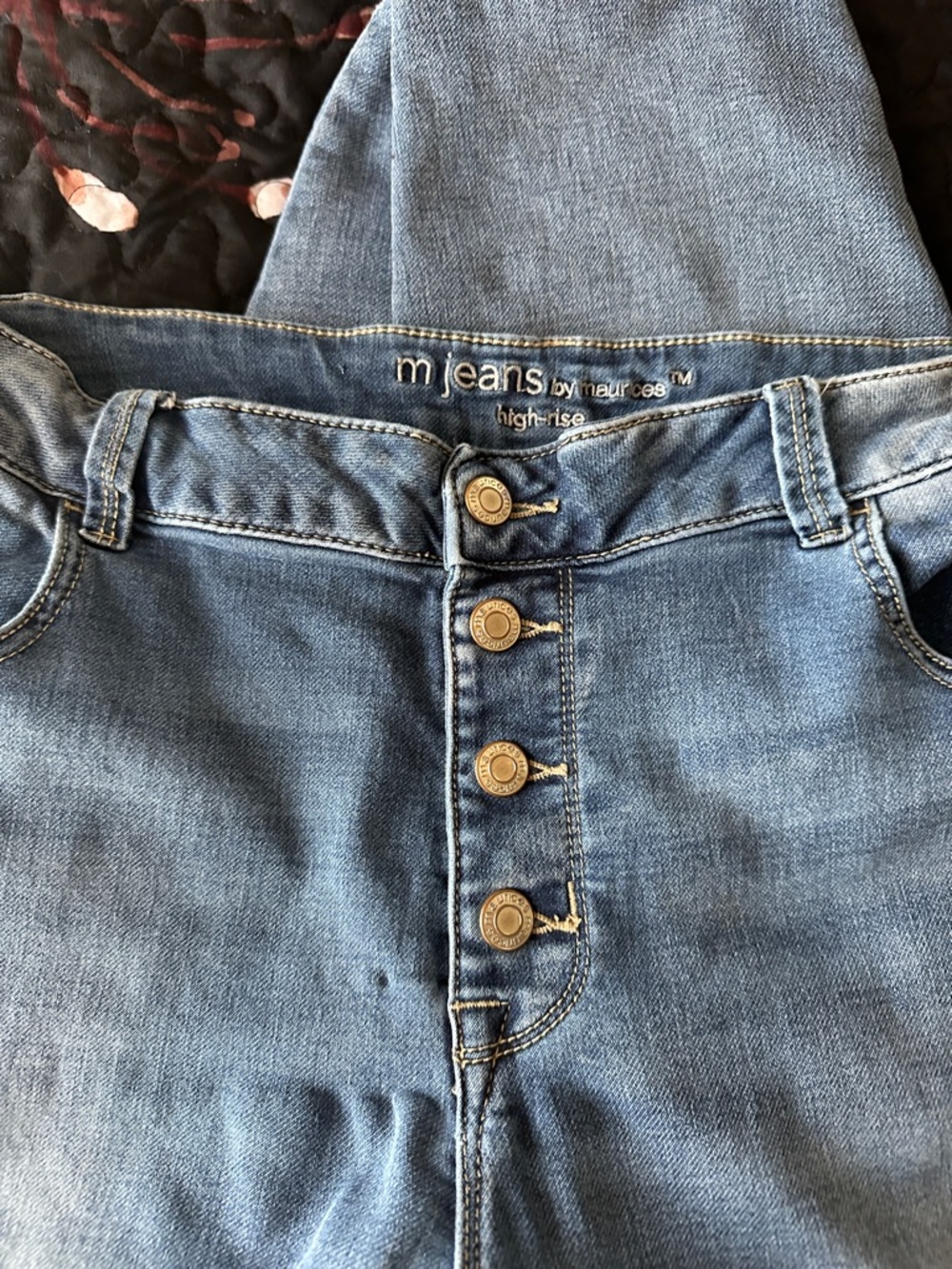 Maurices Light Blue High-Rise Button-Fly Jeans